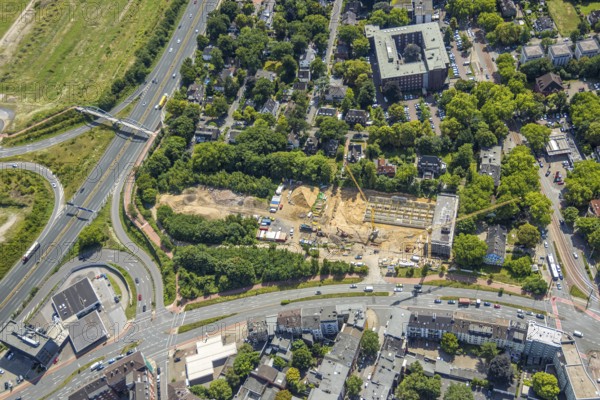 Aerial view, development plan 1194-Dellviertel for new fire station and rescue centre, above