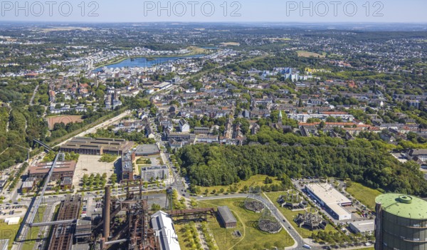 Aerial view, Phoenix-West, Phoenix-East, Phoenix Lake, Hörde, former steelworks site, Dortmund,