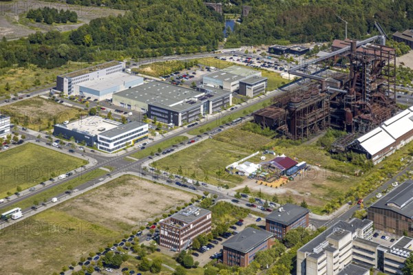 Aerial view, Phoenix-West, Phoenix-East, Phoenix Lake, Hörde, former steelworks site, Dortmund,