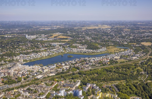 Aerial view, Phoenix-West, Phoenix-East, Phoenix Lake, Hörde, former steelworks site, Dortmund,
