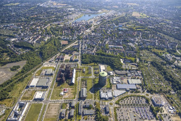 Aerial view, Phoenix-West, Phoenix-East, Phoenix Lake, Hörde, former steelworks site, Dortmund,