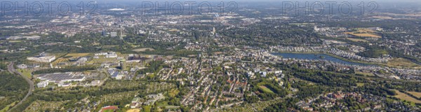 Aerial view, Phoenix-West, Phoenix-East, Phoenix Lake, Hörde, former steelworks site, Dortmund,