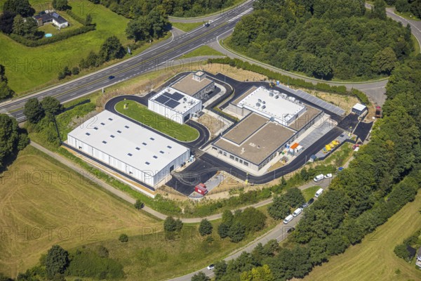 Aerial view, Rosenthal industrial estate, construction site for new North Rhine-Westphalia police