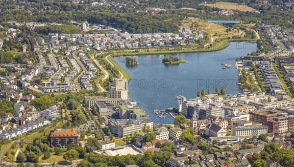 Aerial view, Phoenix-West, Phoenix-East, Phoenix Lake, Hörde, former steelworks site, Dortmund,