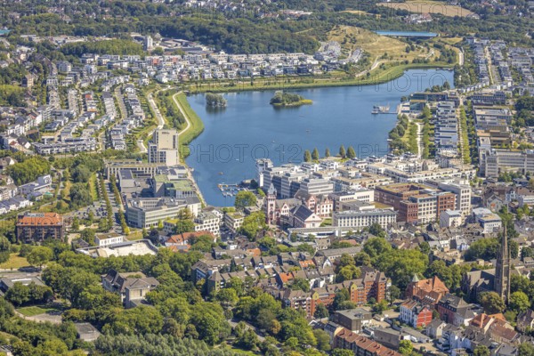 Aerial view, Phoenix-West, Phoenix-East, Phoenix Lake, Hörde, former steelworks site, Dortmund,