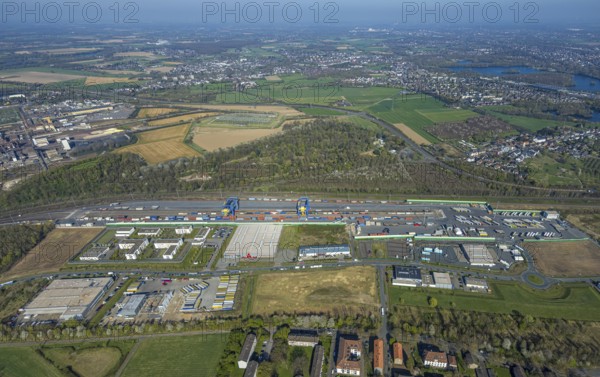 Aerial view, duisport, logport III Hohenbudberg, logport 3, industrial estate with Anssems.com