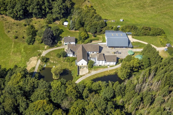 Aerial view, social institution meeting centre Haus Petra in Johanneswerk Wohnverbund Oberes