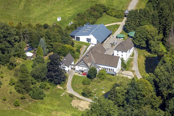 Aerial view, social institution meeting centre Haus Petra in Johanneswerk Wohnverbund Oberes