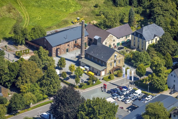 Aerial view, historical distillery Rönsahl, sight, Rönsahl, Kierspe, Sauerland, North