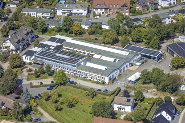 Aerial photo, town hall, citizens' office and job centre Märkischer Kreis, Kierspe railway station,