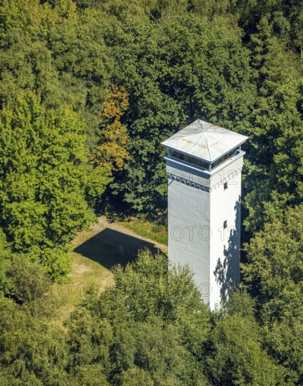 Aerial view, Wienhagen Tower in the forest, memorial to the fallen of the First World War,