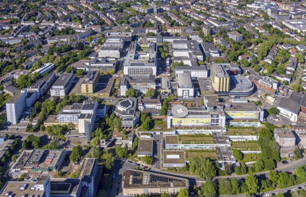 Aerial view, University Hospital Essen, Holsterhausen, Essen, Ruhr area, North Rhine-Westphalia,