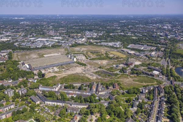 Aerial view, new construction area Stadtquartier Essen 51, Helenenstraße, Berthold-Beitz-Boulevard,