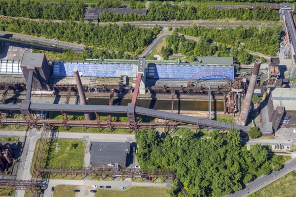 Aerial view, Zollverein factory swimming pool, Gelsenkirchener Straße, outdoor pool, Stoppenberg,