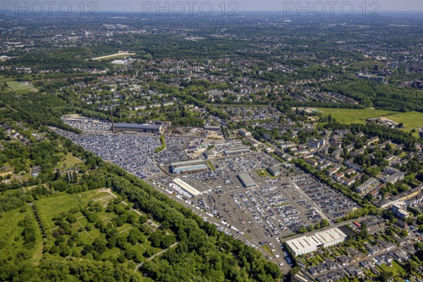Aerial view, car park of CAT Automobillogistik Essen GmbH, Katernberg, Essen, Ruhr area, North