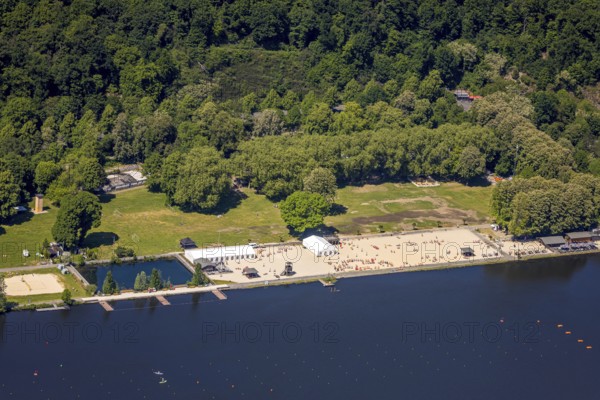 Aerial view, bathing area Seaside Beach, Freiherr-vom-Stein-Straße, outdoor pool and beach Lake