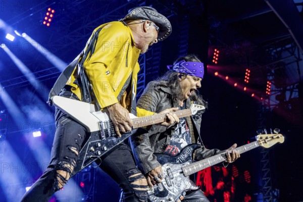 Rudolf Schenker, guitarist of the band Scorpions live on 60 Years Anniversary Tour in the