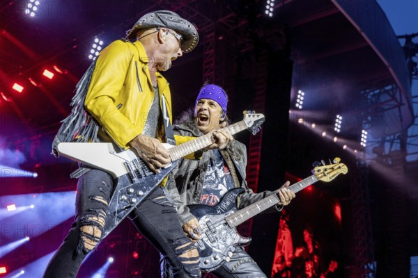 Rudolf Schenker, guitarist of the band Scorpions live on 60 Years Anniversary Tour in the