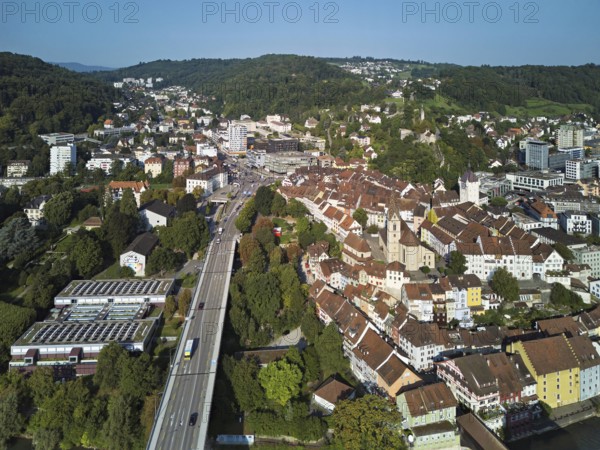 View of the old town with the parish church of Maria Himmelfahrt, in the foreground the high