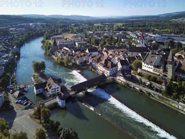 Old town with the Catholic Church of St Nicholas and the tower of the Muri- Amthof, in the