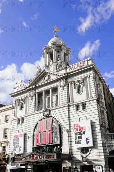 London, England, Great Britain, Europe, Classic theatre building with eye-catching lettering and