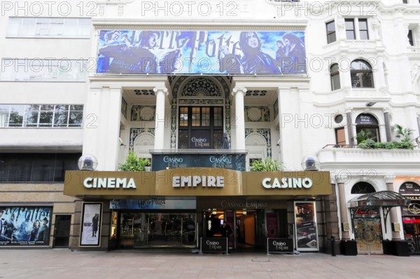 London, England, Great Britain, Europe, Exterior view of a cinema with casino in London, decorative