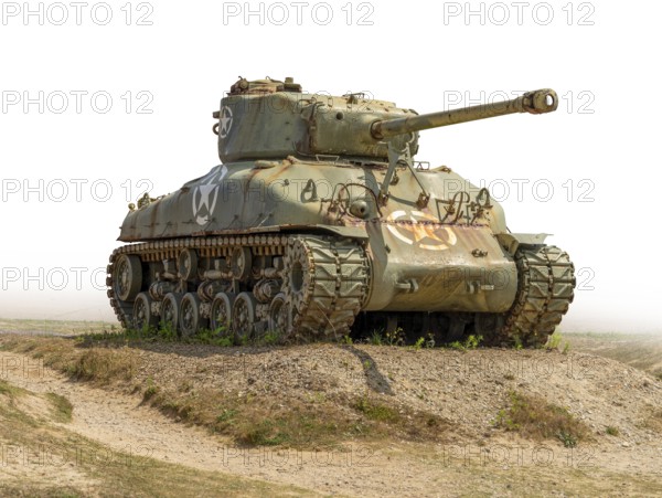 Historic tank at Utah Beach which was one of the five areas of the Allied invasion of