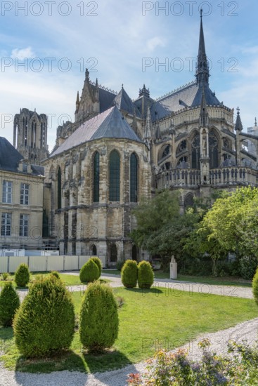Impression around Reims Cathedral in Reims, the most populous city in the French department of