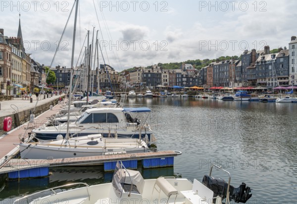 City view around the harbor of Honfleur, a commune in the Calvados department in northwestern