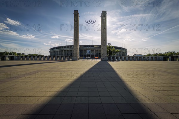 Berlin Olympic Stadium in the evening light, Westend, Berlin, Germany