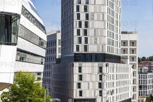 Architecture in Stuttgart. Modern office building in the Europaviertel and Türlenstrasse area.