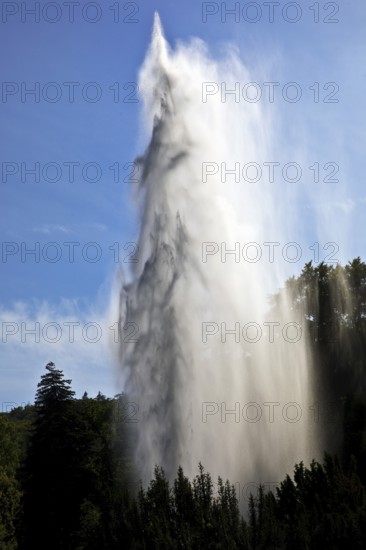Water features at the large pond with the towering fountain, Bergpark Wilhelmshöhe, UNESCO World
