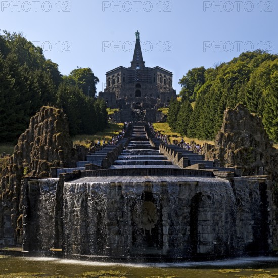 Hercules Building, Neptune Basin and Great Cascades at the trick fountains, Bergpark Wilhelmshöhe,