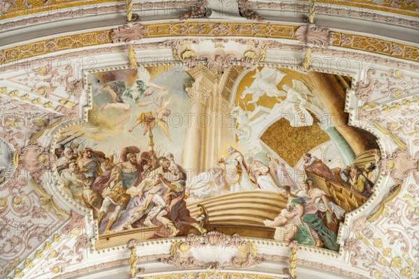 Ceiling painting in the monastery church of St Mary's Assumption in Fürstenfeldbruck, Bavaria,