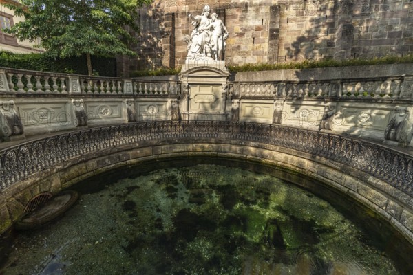 The source of the Danube in Donaueschingen, Baden-Württemberg, Germany
