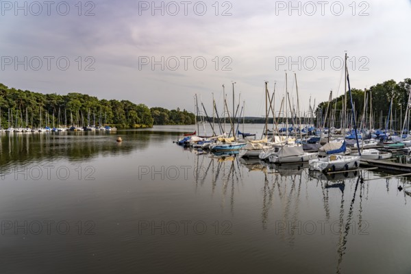 The reservoir with marina in Haltern am See, North Rhine-Westphalia, Germany