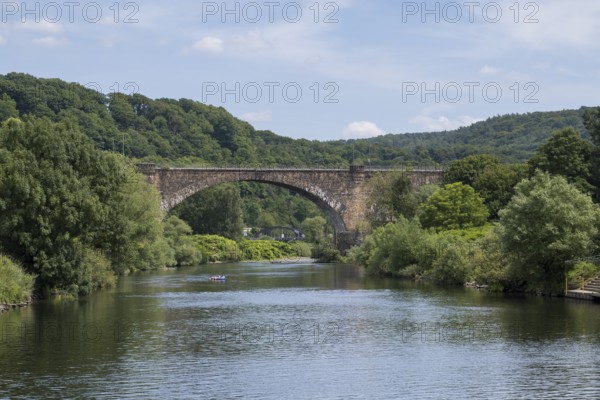 Ruhr Bridge over the Ruhr, Ruhr Viaduct, railway bridge, Herbede, Witten, Ruhr area, North