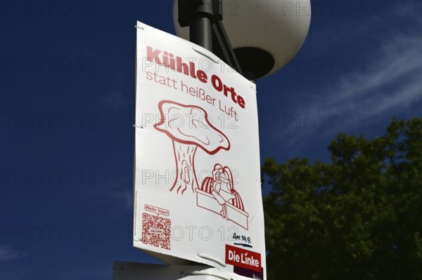 Posters for the North Rhine-Westphalia municipal election campaign in Bonn around the Hofgarten in