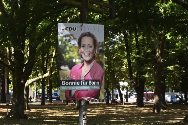 CDU politician Nicole Bonnie. Posters for the North Rhine-Westphalia municipal election campaign in