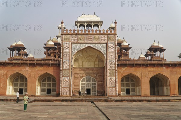 Mausoleum of Itimat-ud-Daula, Tomb, Agra, Uttar Pradesh, India, Asia, Architectural details of a