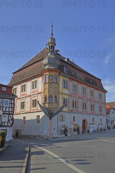Town hall, market square, Bad Königshofen, Rhön, Lower Franconia, Franconia, Bavaria, Germany