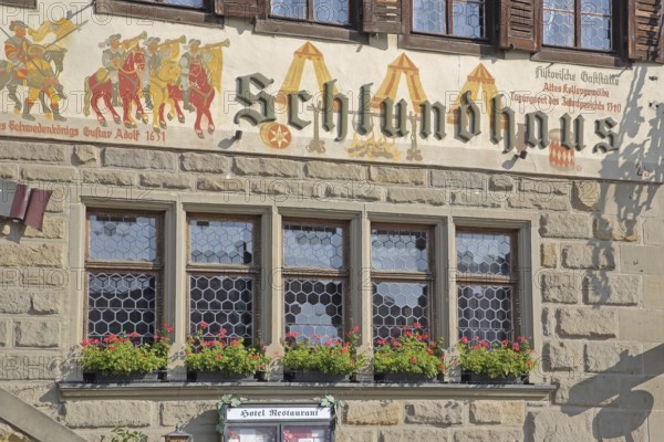 Wall painting on the history of the town at the entry of Swedish King Gustav II Adolf, Swedish,
