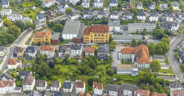 Aerial photo, Johannesschule and VHS Volkshochschule, Arnsberg, Ruhr area, North Rhine-Westphalia,