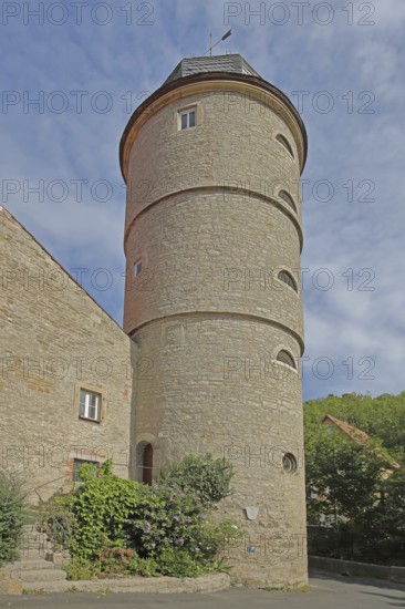 White Tower, former defence defence tower of the town fortifications, Marktbreit, Lower Franconia,