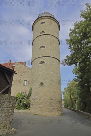White Tower, former defence defence tower of the town fortifications, Marktbreit, Lower Franconia,