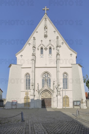Late Gothic knight's chapel, Marienkapelle, portal, Haßfurt, Lower Franconia, Franconia, Bavaria,