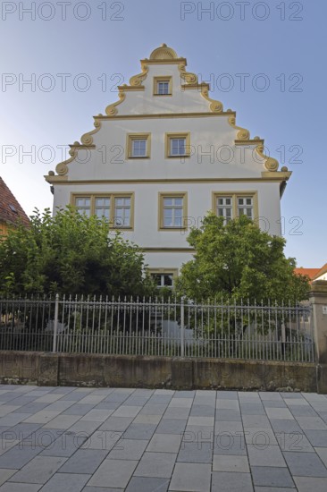 Catholic rectory with stepped gable and tail gable, Haßfurt, Lower Franconia, Franconia, Bavaria,