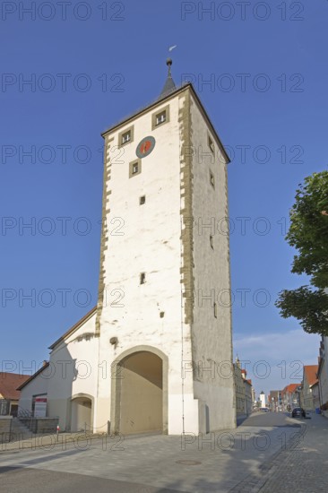 Lower tower built in 1234, historic town tower, town gate, Haßfurt, Lower Franconia, Franconia,