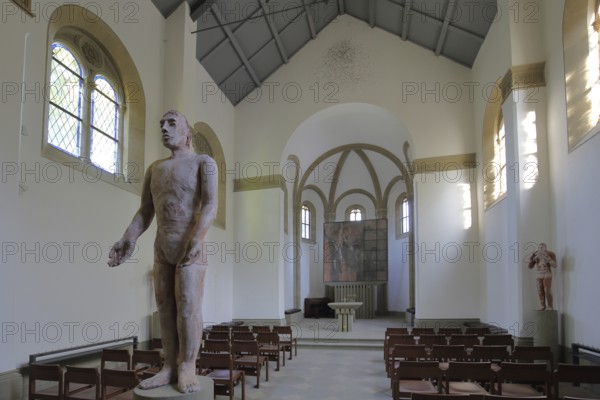 Modern sculpture in St Boniface's Castle Chapel, interior view, Salzburg Castle, Bad Neustadt an