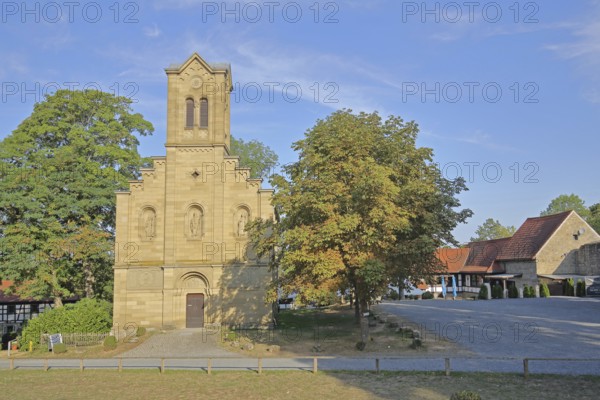 Neo-Romanesque St Boniface built 11th century, castle chapel, inner courtyard, Salzburg Castle, Bad